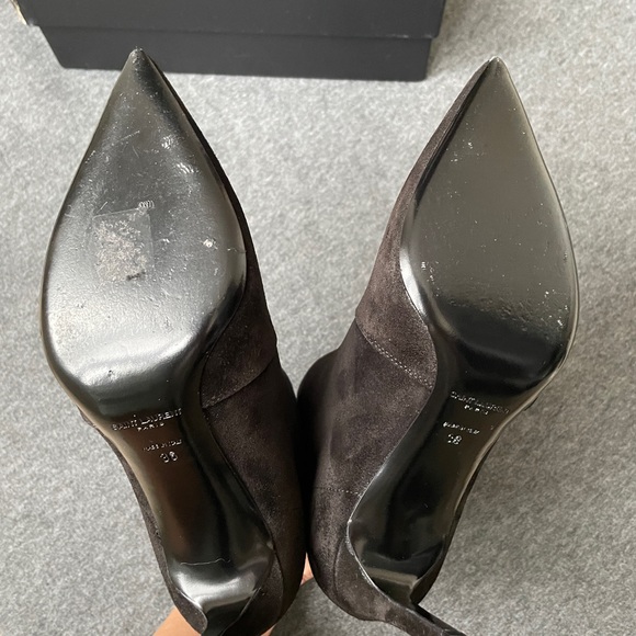 Saint Laurent Black Suede Ankle Boots - Picture 6 of 7